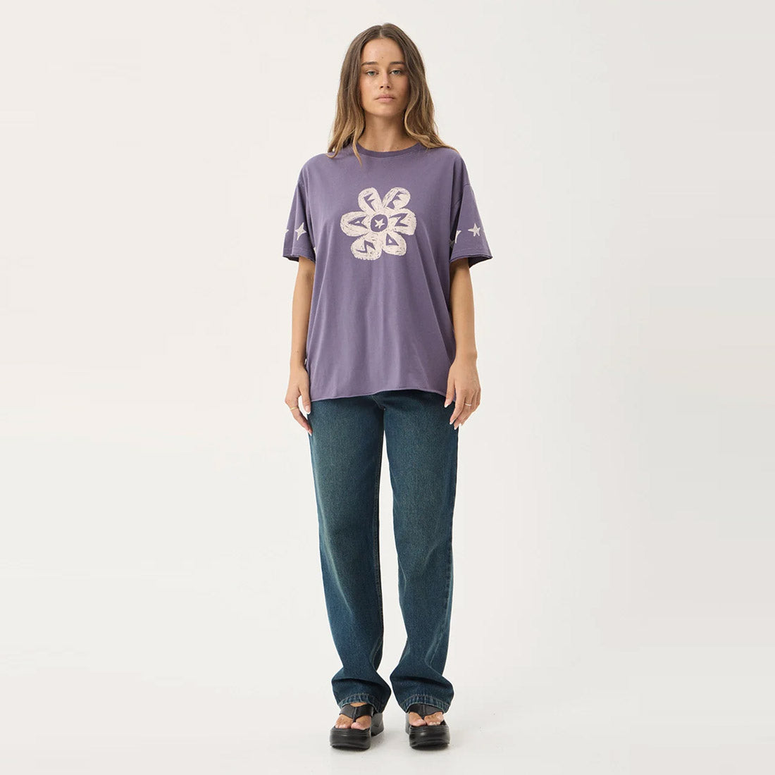 AFENDS Women's Raven Oversized Tee - Vintage Aubergine