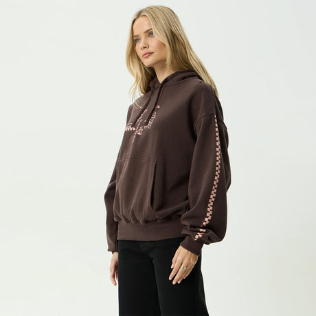 AFENDS Women's Reality Check Recycled Boxy Pull On Hood - Coffee