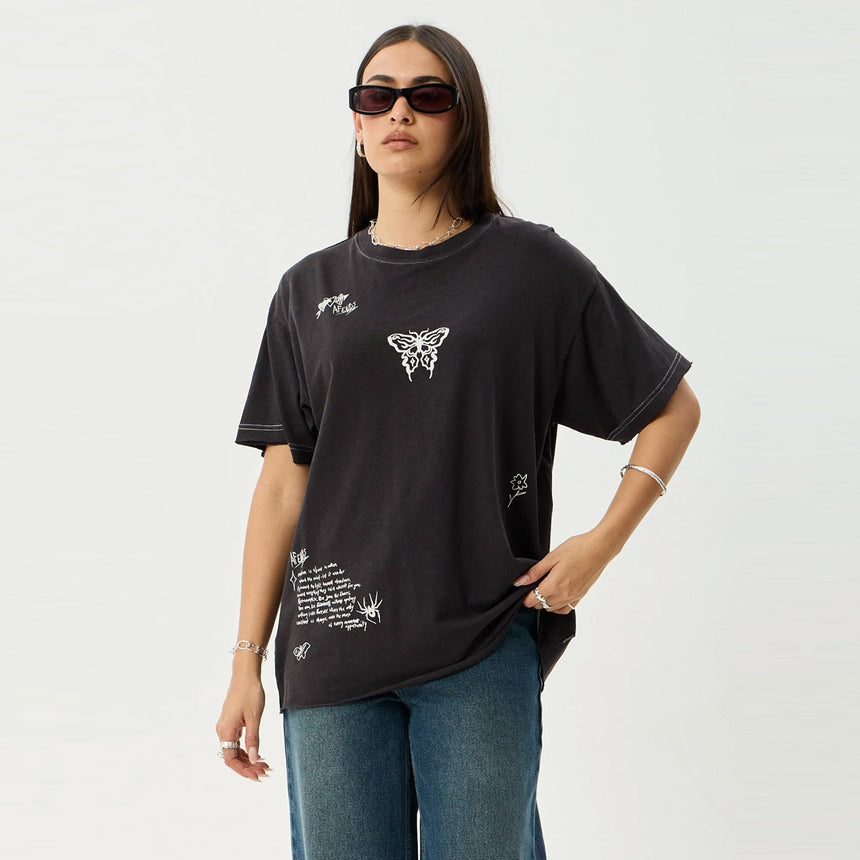 AFENDS Women's Rise Oversized Tee - Stone Black