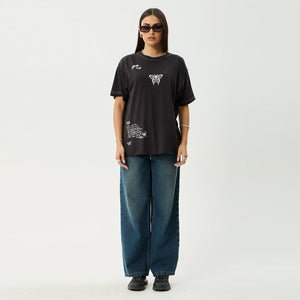 AFENDS Women's Rise Oversized Tee - Stone Black