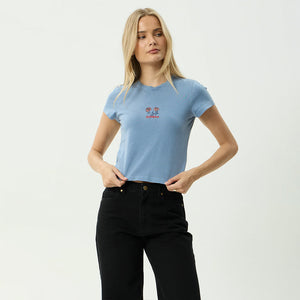 AFENDS Women's Romantics Baby Tee - Slate Blue