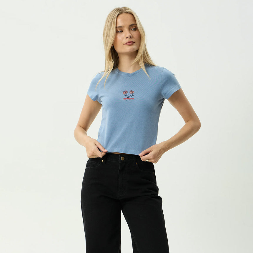 AFENDS Women's Romantics Baby Tee - Slate Blue