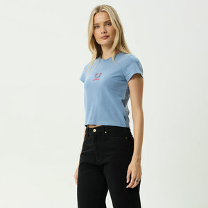 AFENDS Women's Romantics Baby Tee - Slate Blue