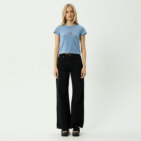 AFENDS Women's Romantics Baby Tee - Slate Blue