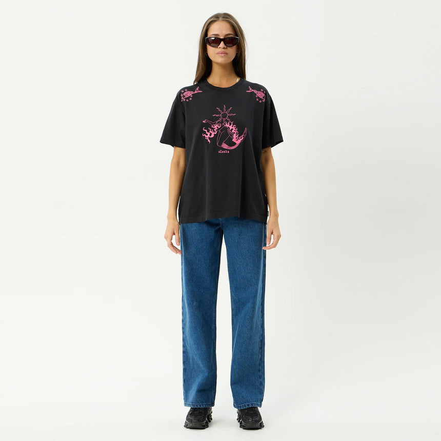 AFENDS Women's Sea Siren Oversized Tee - Stone Black