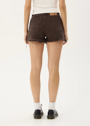 AFENDS Women's Seventy Threes Denim Cut Off Short - Washed Coffee