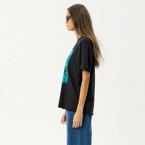 AFENDS Women's Single N Thorny Oversized Tee - Stone Black