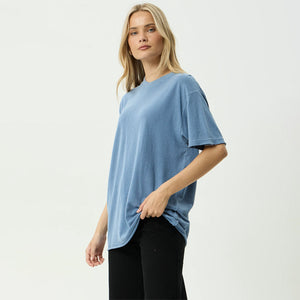 AFENDS Women's Slay Hemp Oversized Tee - Washed Slate Blue