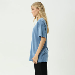 AFENDS Women's Slay Hemp Oversized Tee - Washed Slate Blue