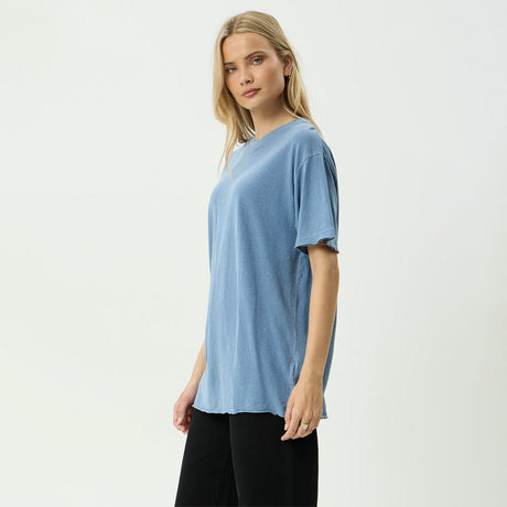 AFENDS Women's Slay Hemp Oversized Tee - Washed Slate Blue