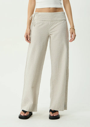 AFENDS Women's Sofia Wide Leg Pant - Reverb Moonbeam Check