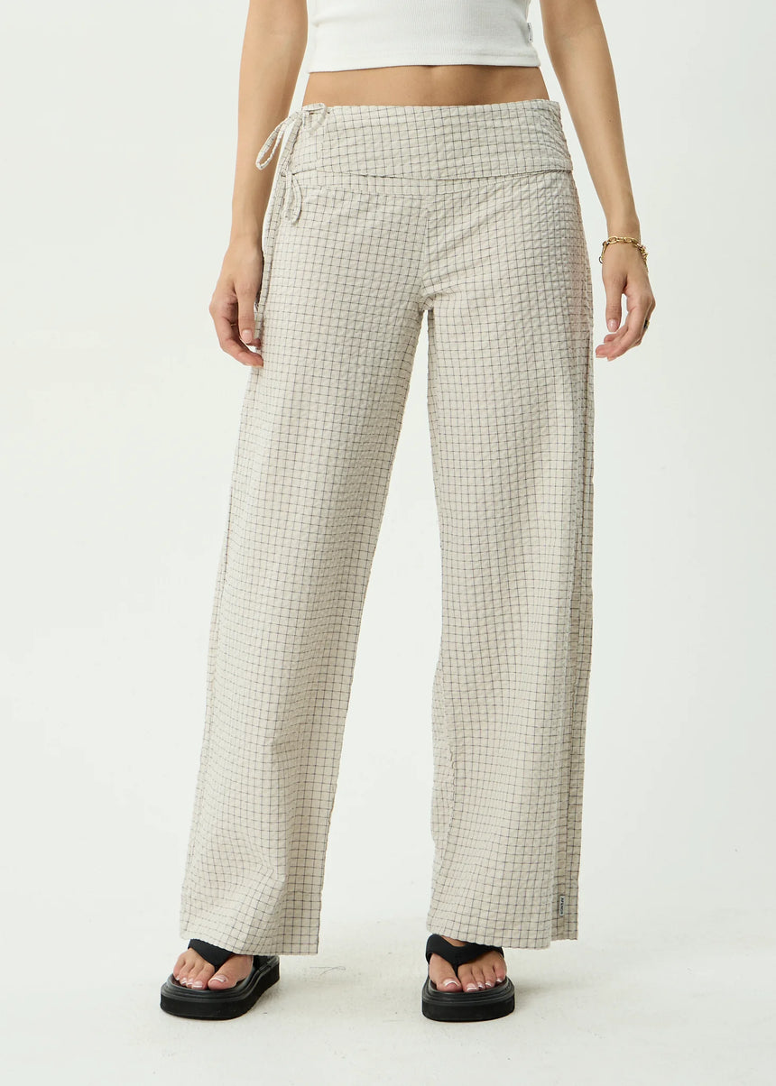 AFENDS Women's Sofia Wide Leg Pant - Reverb Moonbeam Check