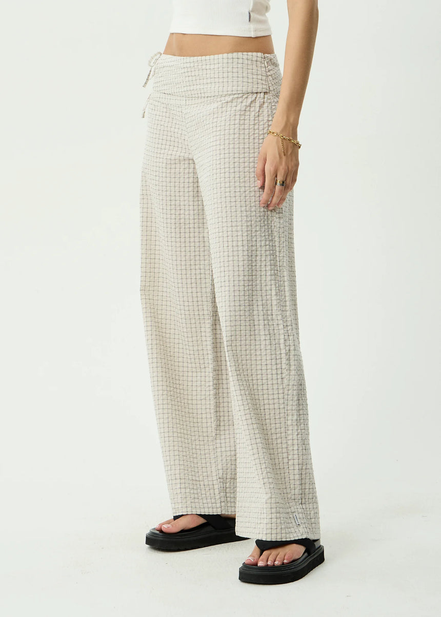 AFENDS Women's Sofia Wide Leg Pant - Reverb Moonbeam Check