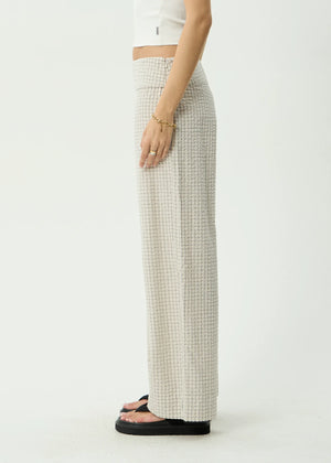 AFENDS Women's Sofia Wide Leg Pant - Reverb Moonbeam Check