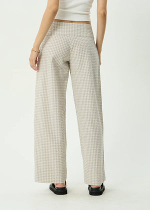 AFENDS Women's Sofia Wide Leg Pant - Reverb Moonbeam Check