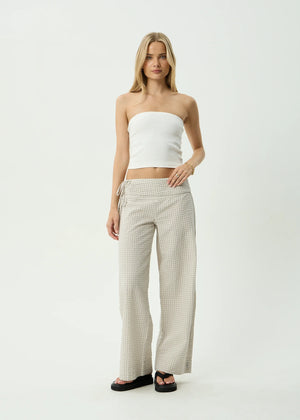 AFENDS Women's Sofia Wide Leg Pant - Reverb Moonbeam Check