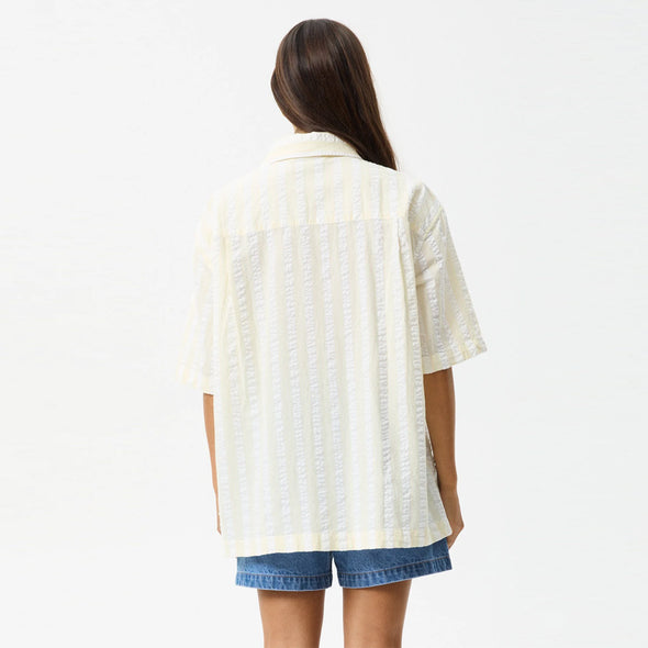 AFENDS Women's Splice Short Sleeve Shirt - White/Lemongrass