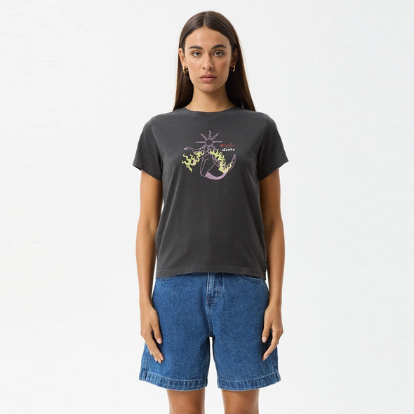 AFENDS Women's Sun Siren Regular Tee - Stone Black