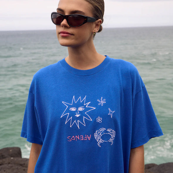 AFENDS Women's Sunbake Oversized Tee - Marina