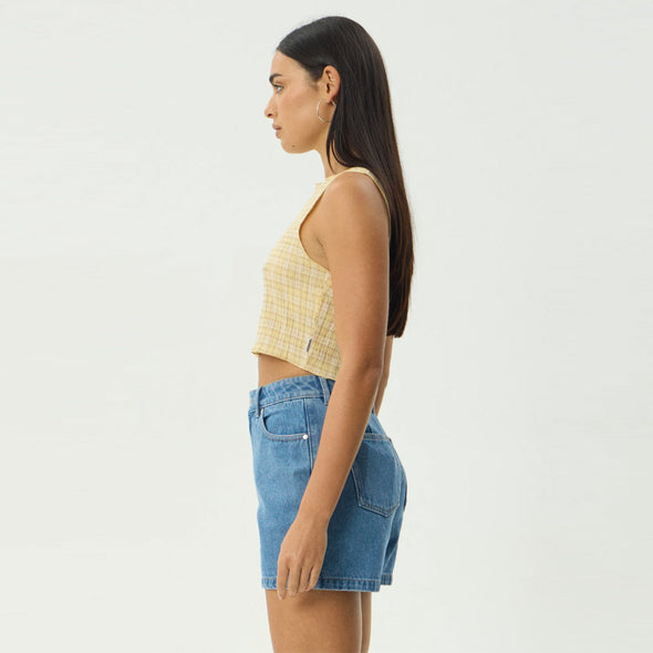 AFENDS Women's Sunday Seersucker Sleeveless Top - Lemon Check