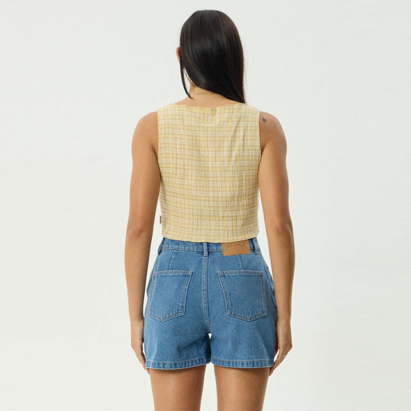 AFENDS Women's Sunday Seersucker Sleeveless Top - Lemon Check