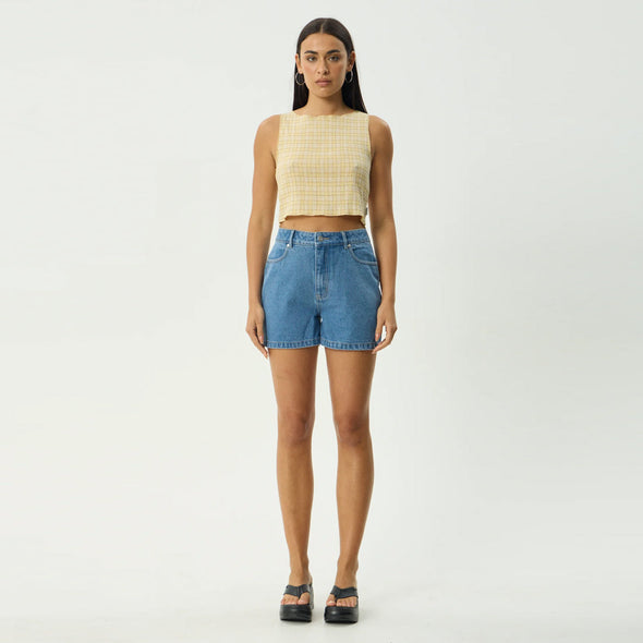 AFENDS Women's Sunday Seersucker Sleeveless Top - Lemon Check