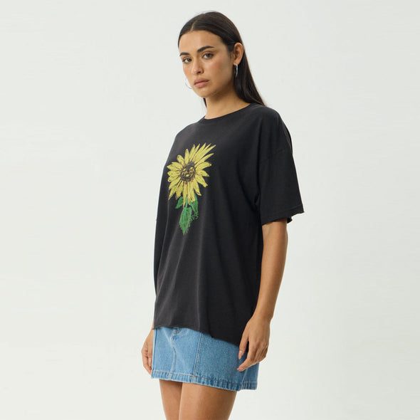 AFENDS Women's Sunnyflower Oversized Tee - Stone Black