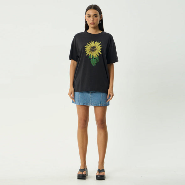 AFENDS Women's Sunnyflower Oversized Tee - Stone Black