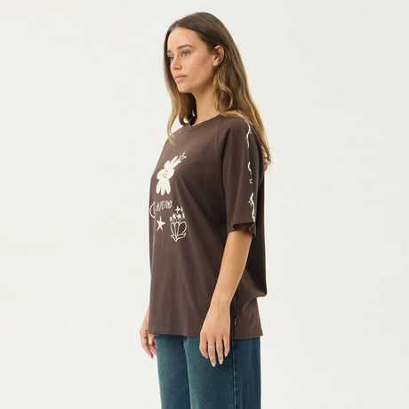 AFENDS Women's Terra Oversized Raglan Tee - Coffee