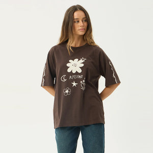 AFENDS Women's Terra Oversized Raglan Tee - Coffee