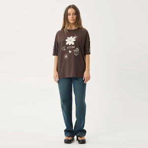 AFENDS Women's Terra Oversized Raglan Tee - Coffee