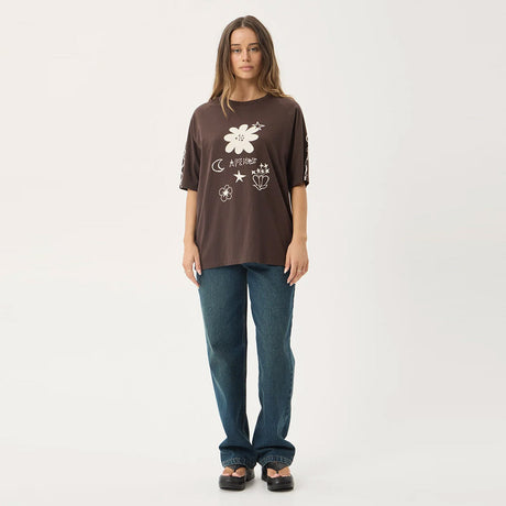 AFENDS Women's Terra Oversized Raglan Tee - Coffee