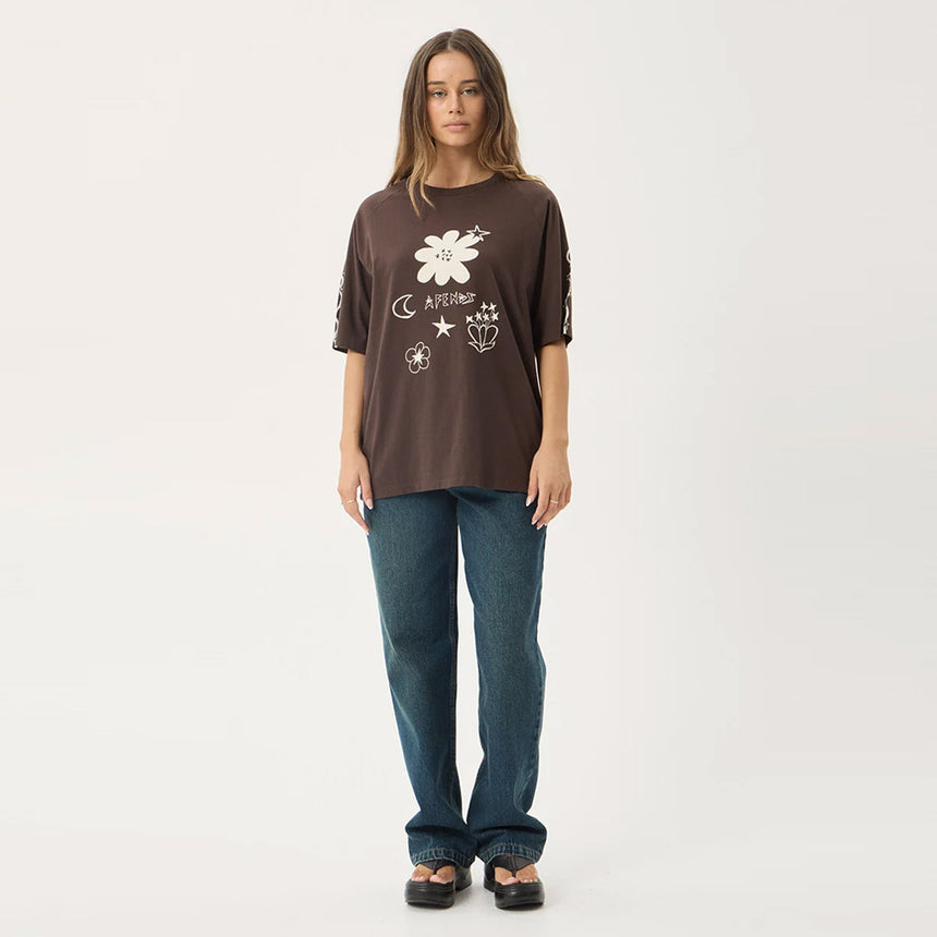 AFENDS Women's Terra Oversized Raglan Tee - Coffee