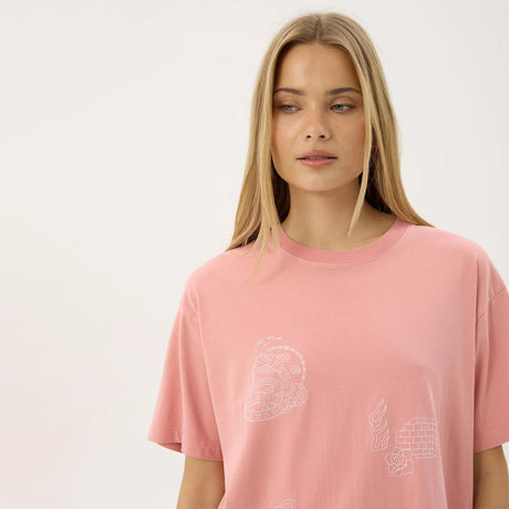 AFENDS Women's Unbound Recycled Oversized Tee - Dusty Pink