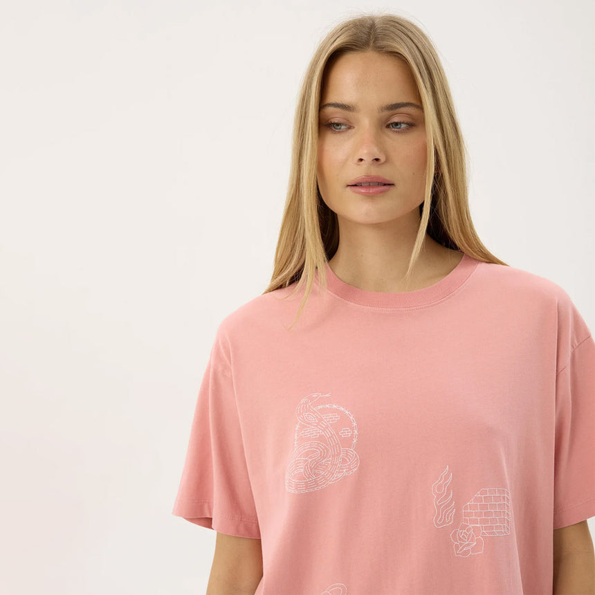 AFENDS Women's Unbound Recycled Oversized Tee - Dusty Pink