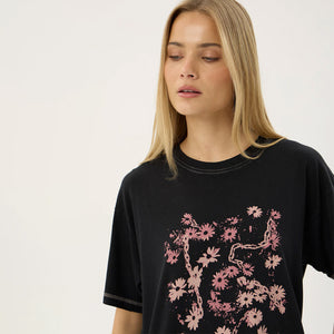AFENDS Women's Unchained Hemp Oversized Tee - Stone Black
