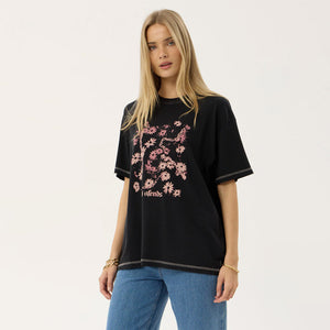 AFENDS Women's Unchained Hemp Oversized Tee - Stone Black