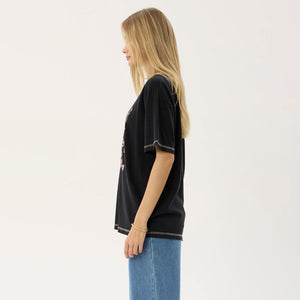 AFENDS Women's Unchained Hemp Oversized Tee - Stone Black