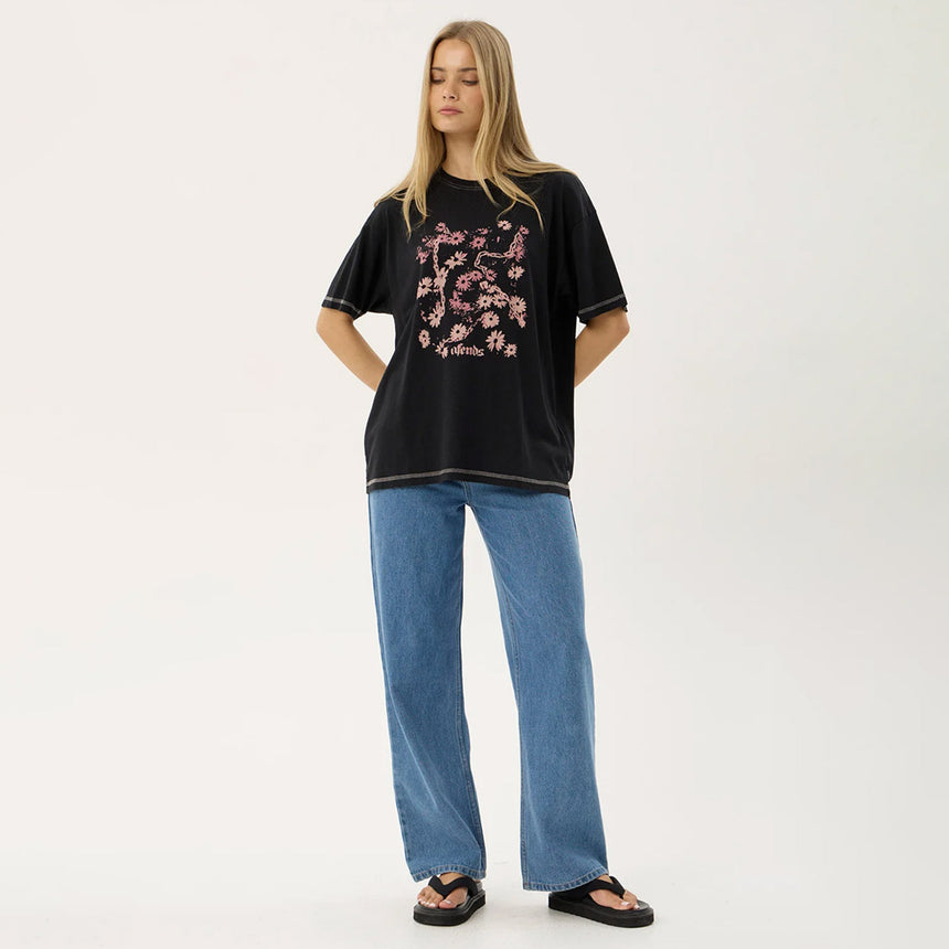 AFENDS Women's Unchained Hemp Oversized Tee - Stone Black