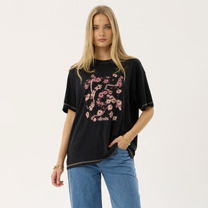 AFENDS Women's Unchained Hemp Oversized Tee - Stone Black