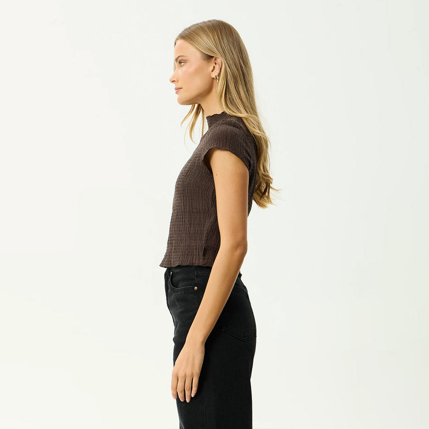 AFENDS Women's Wren Seersucker Top - Coffee