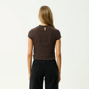AFENDS Women's Wren Seersucker Top - Coffee