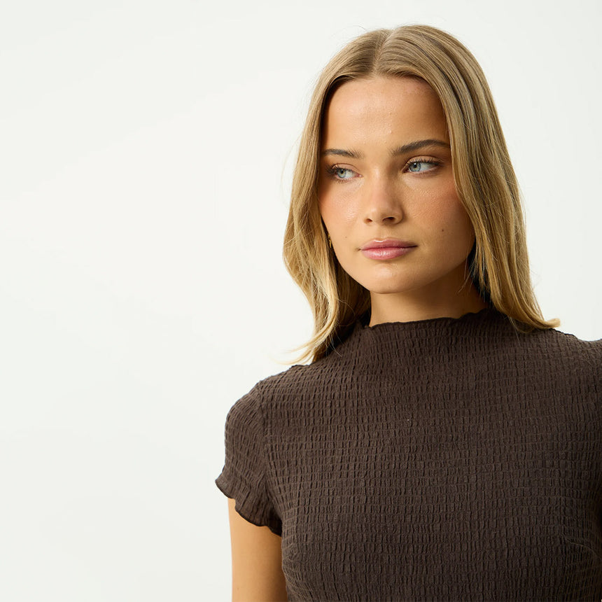 AFENDS Women's Wren Seersucker Top - Coffee
