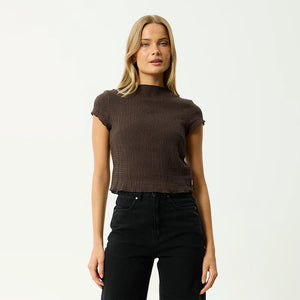 AFENDS Women's Wren Seersucker Top - Coffee