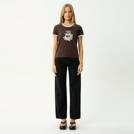 AFENDS Women's Wonders Ringer Tee - Coffee
