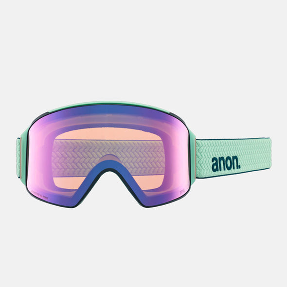 ANON M4 Cylindrical Goggle + MFI Facemask 2025 - Powder Mint/Perceive Variable Green