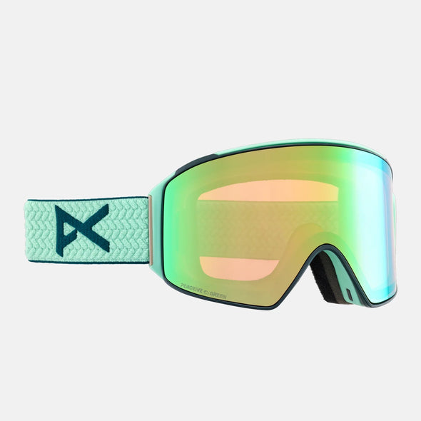 ANON M4 Cylindrical Goggle + MFI Facemask 2025 - Powder Mint/Perceive Variable Green