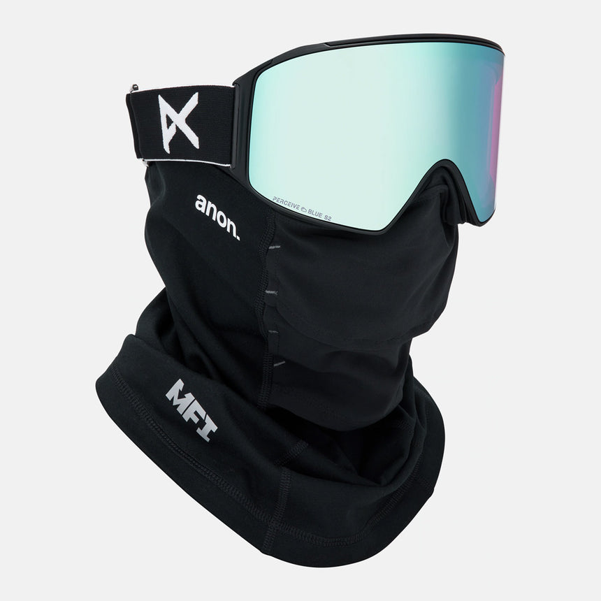 ANON M4 Cylindrical Goggle + MFI Facemask 2026 - Black/Perceive Variable Blue