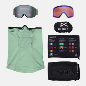 ANON M4 Cylindrical Goggle + MFI Facemask 2026 - Soft Sage/Perceive Sunny Onyx