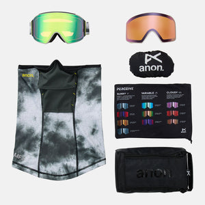 ANON M4 Cylindrical Goggle + MFI Facemask 2026 - Tilt Shift/Perceive Variable Green